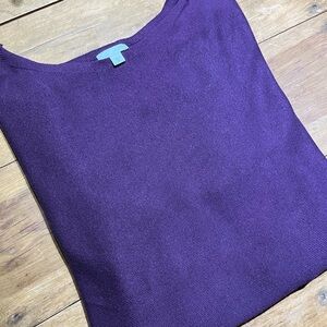 Beautiful deep purple tunic length sweater from JJill